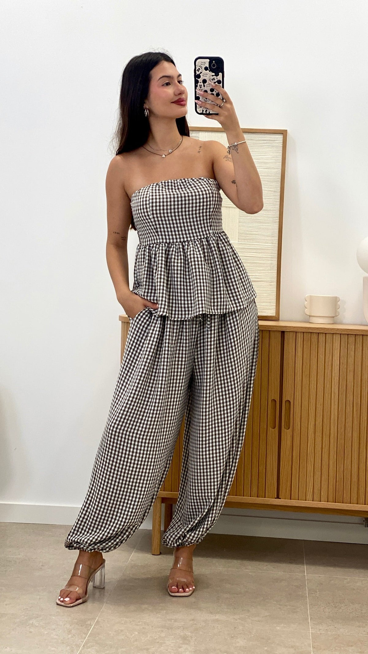 CONJUNTO TOP VUELO + PANTALÓN BOMBACHO VICHY