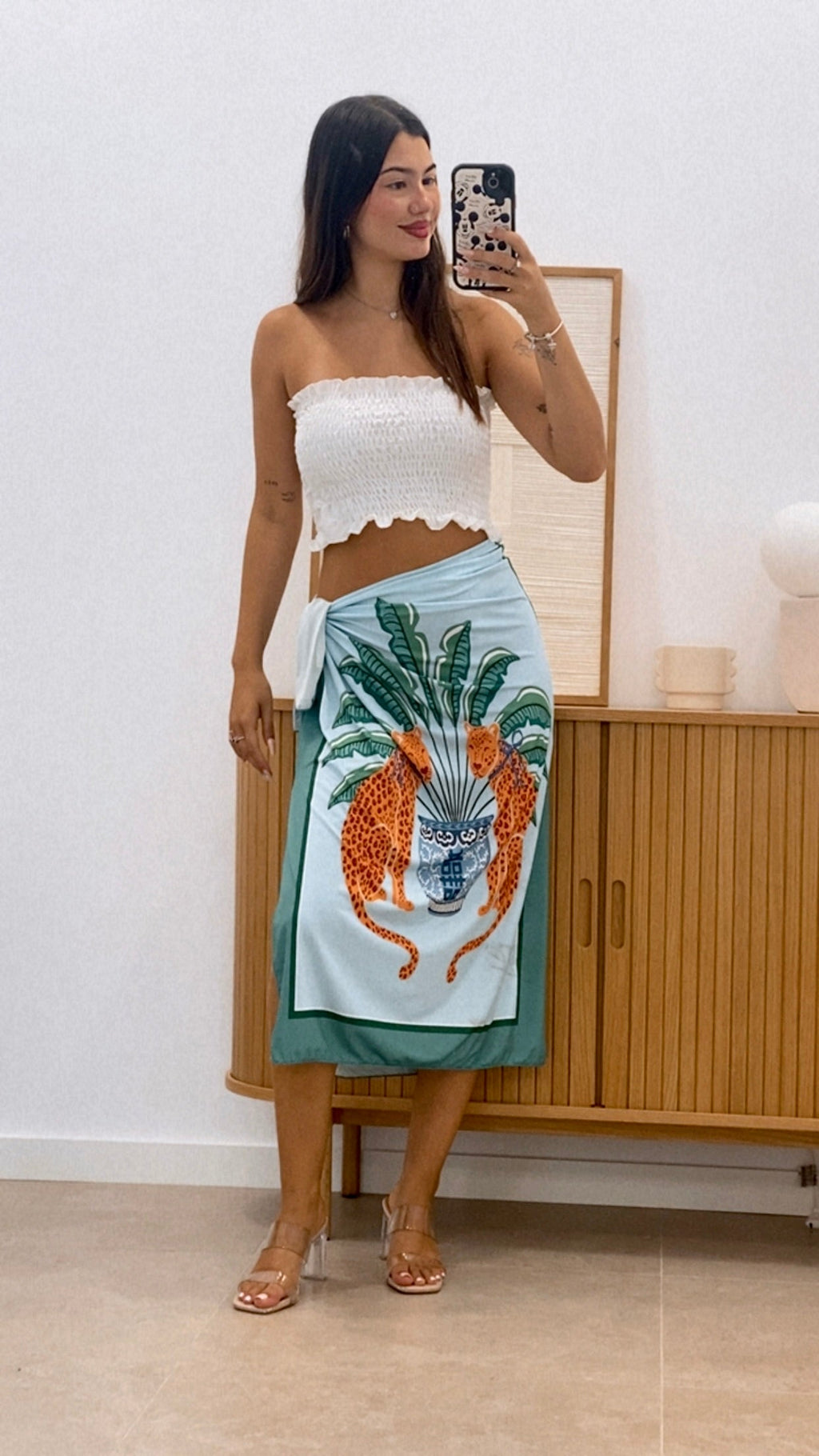 FALDA PAREO LARGA ESTAMPADA
