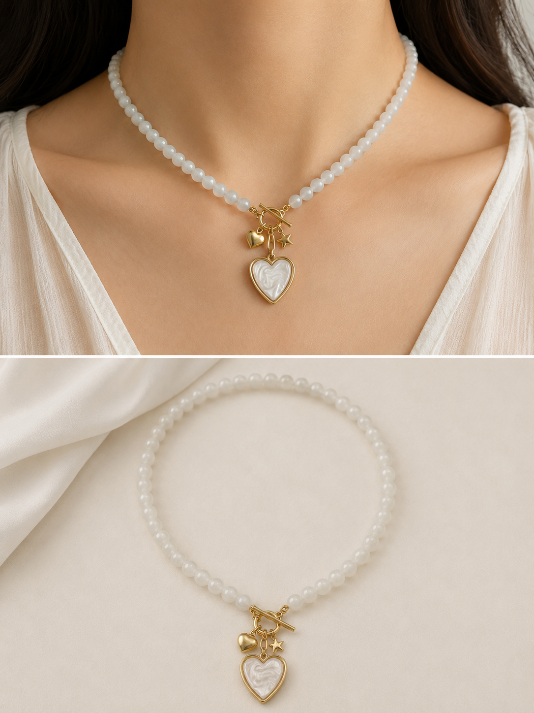 COLLAR PERLAS CORAZÓN
