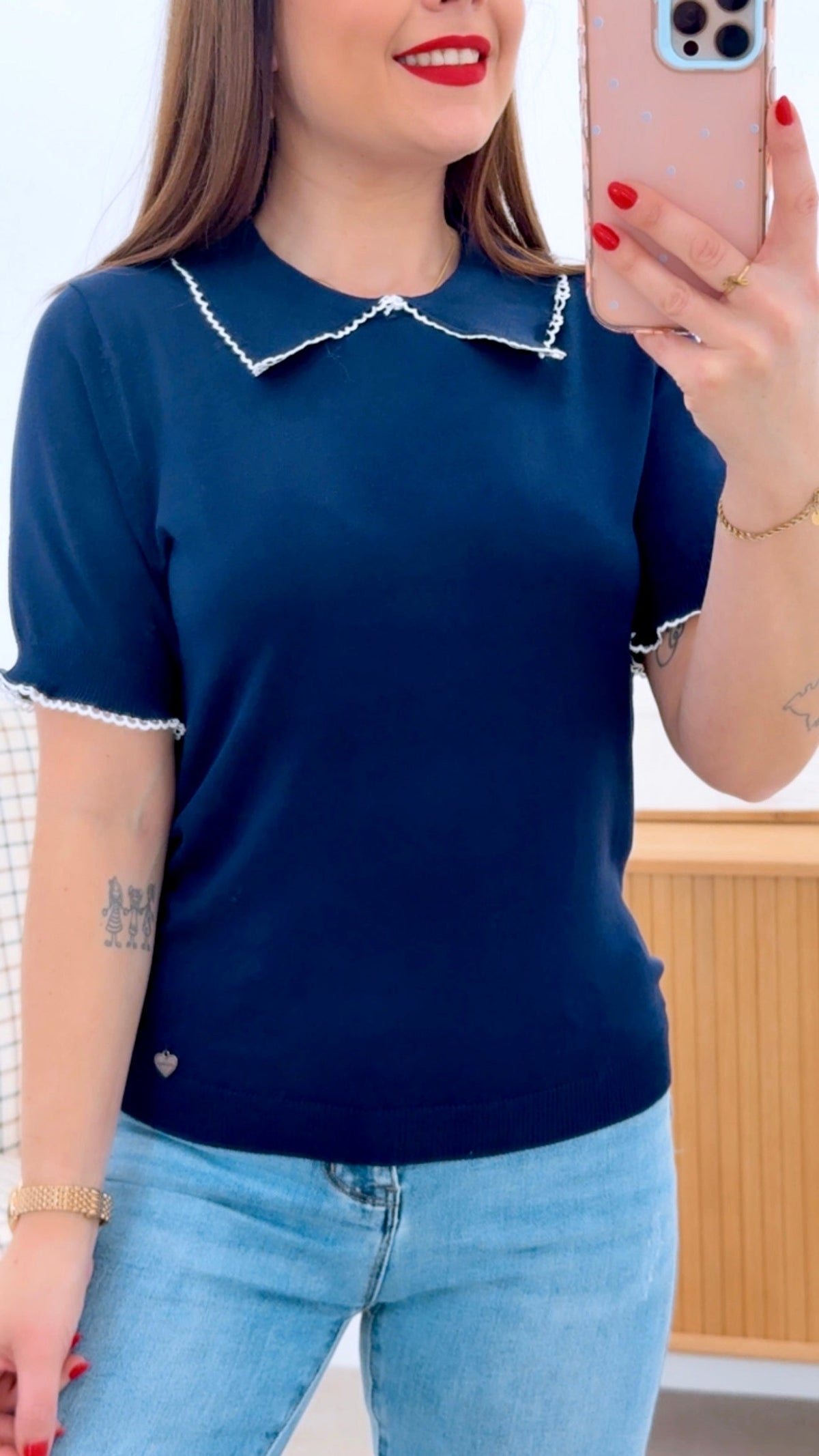 CAMISETA POLO CUELLO SOLAPADO