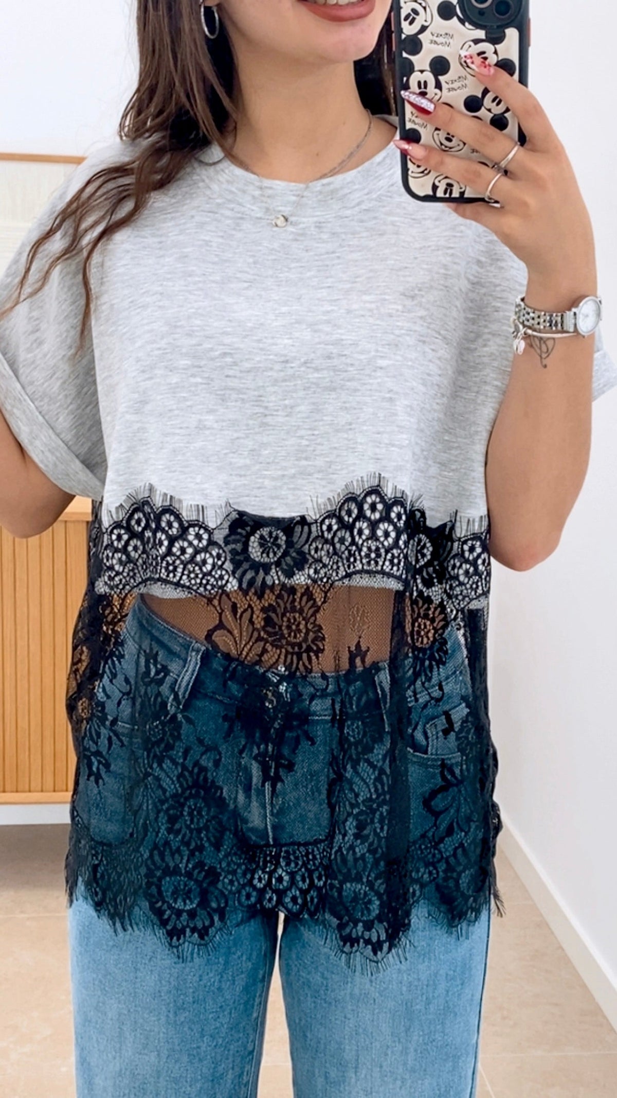CAMISETA PUNTILLA BLACK
