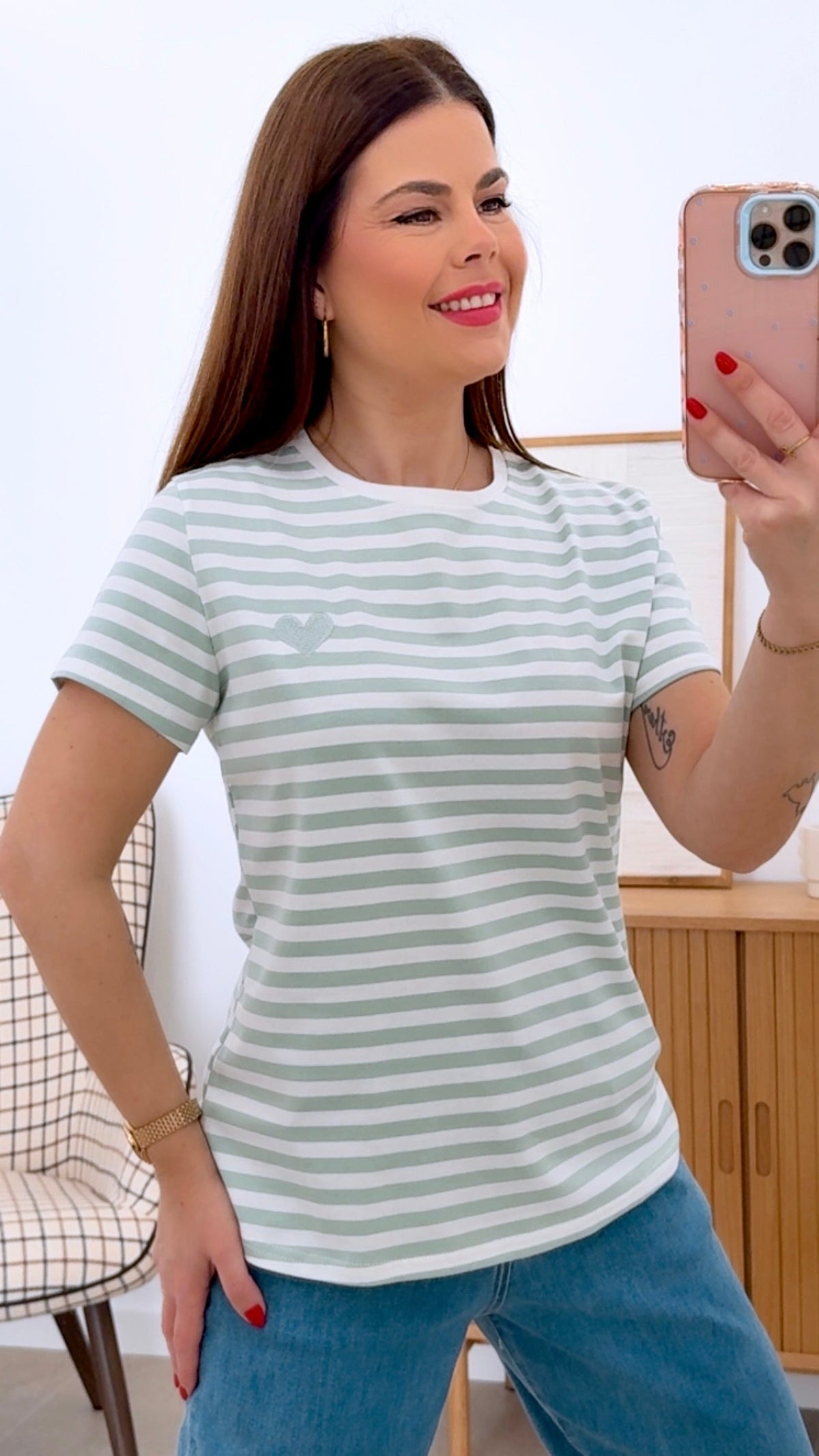 CAMISETA RAYADA CORAZÓN
