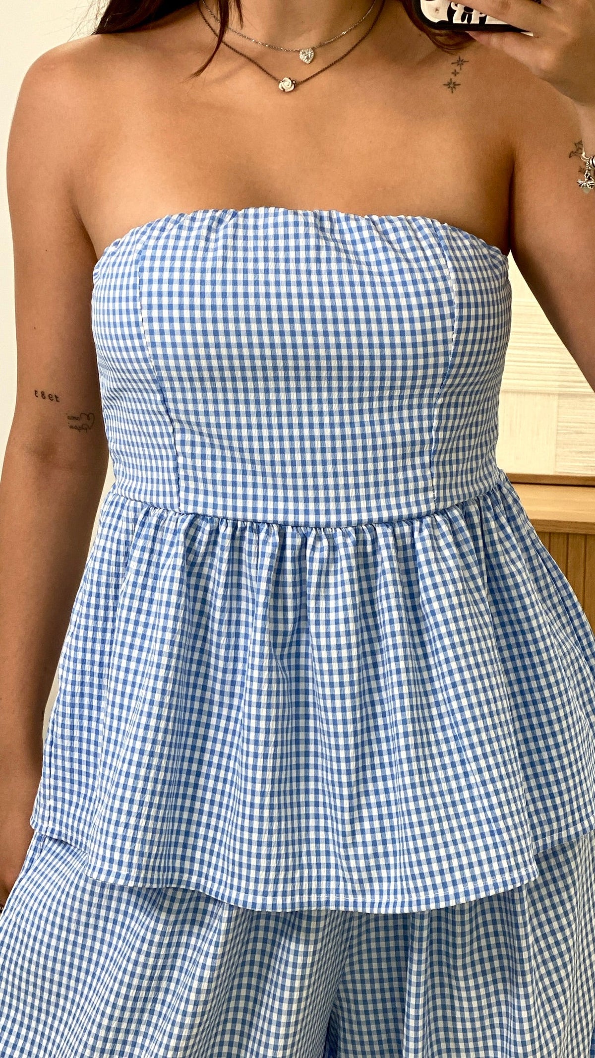CONJUNTO TOP VUELO + PANTALÓN BOMBACHO VICHY