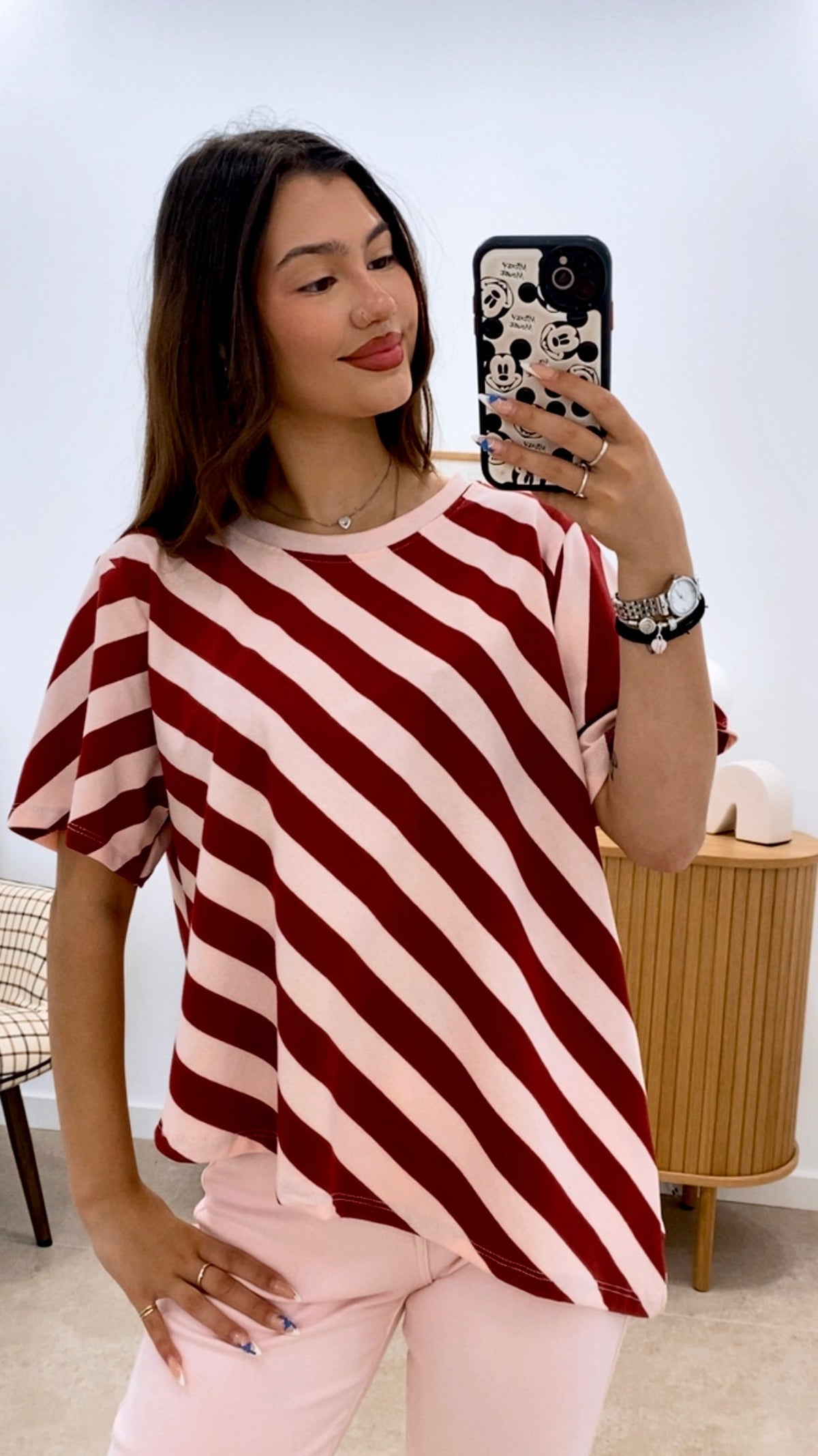 CAMISETA RAYAS ASIMÉTRICA