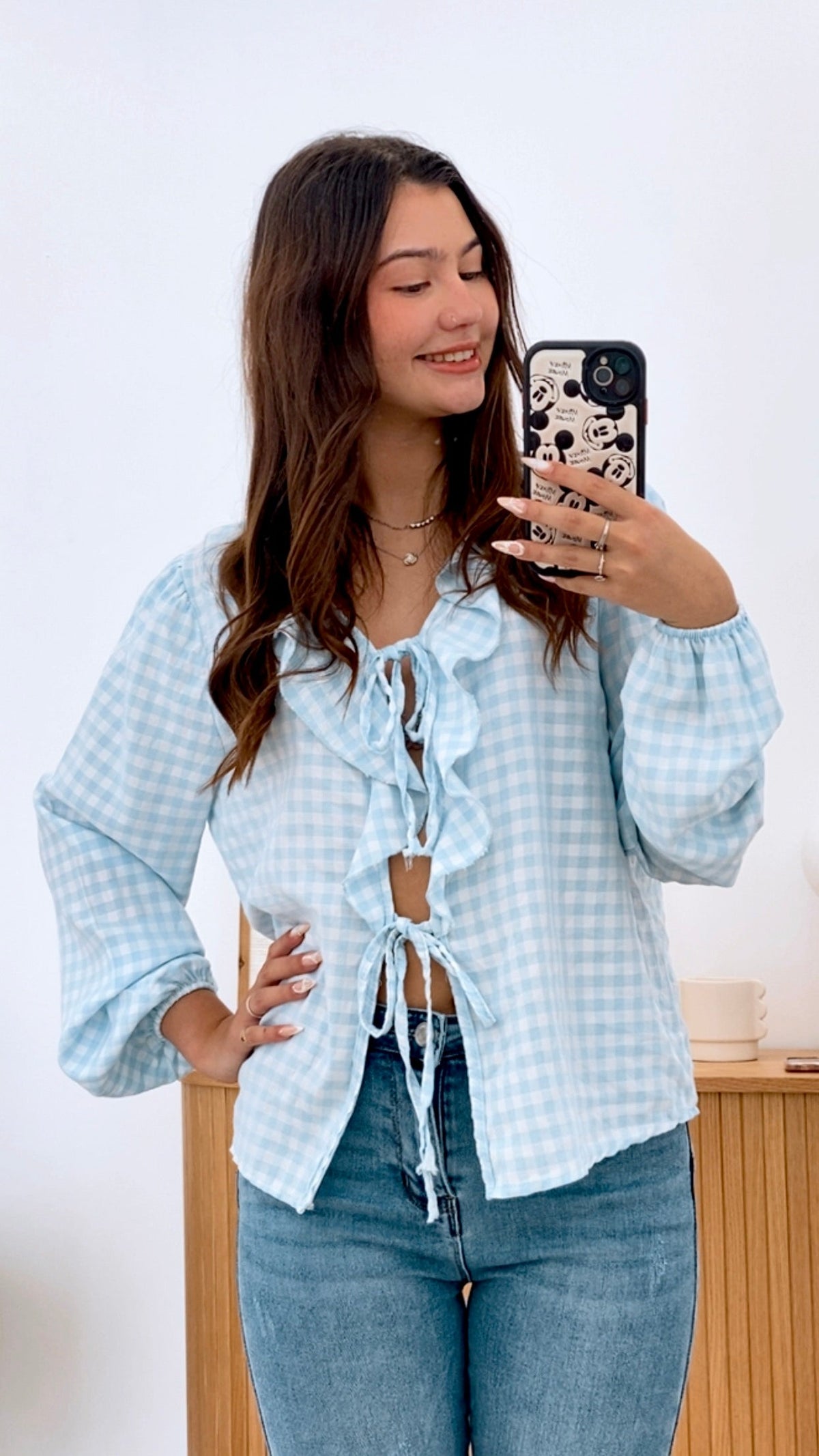 BLUSA VICHY VOLANTE LAZADAS