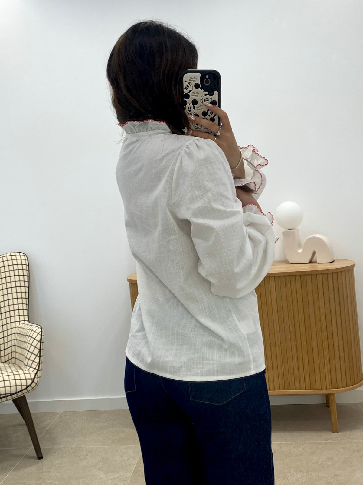 CAMISA BORDADA FUCSIA