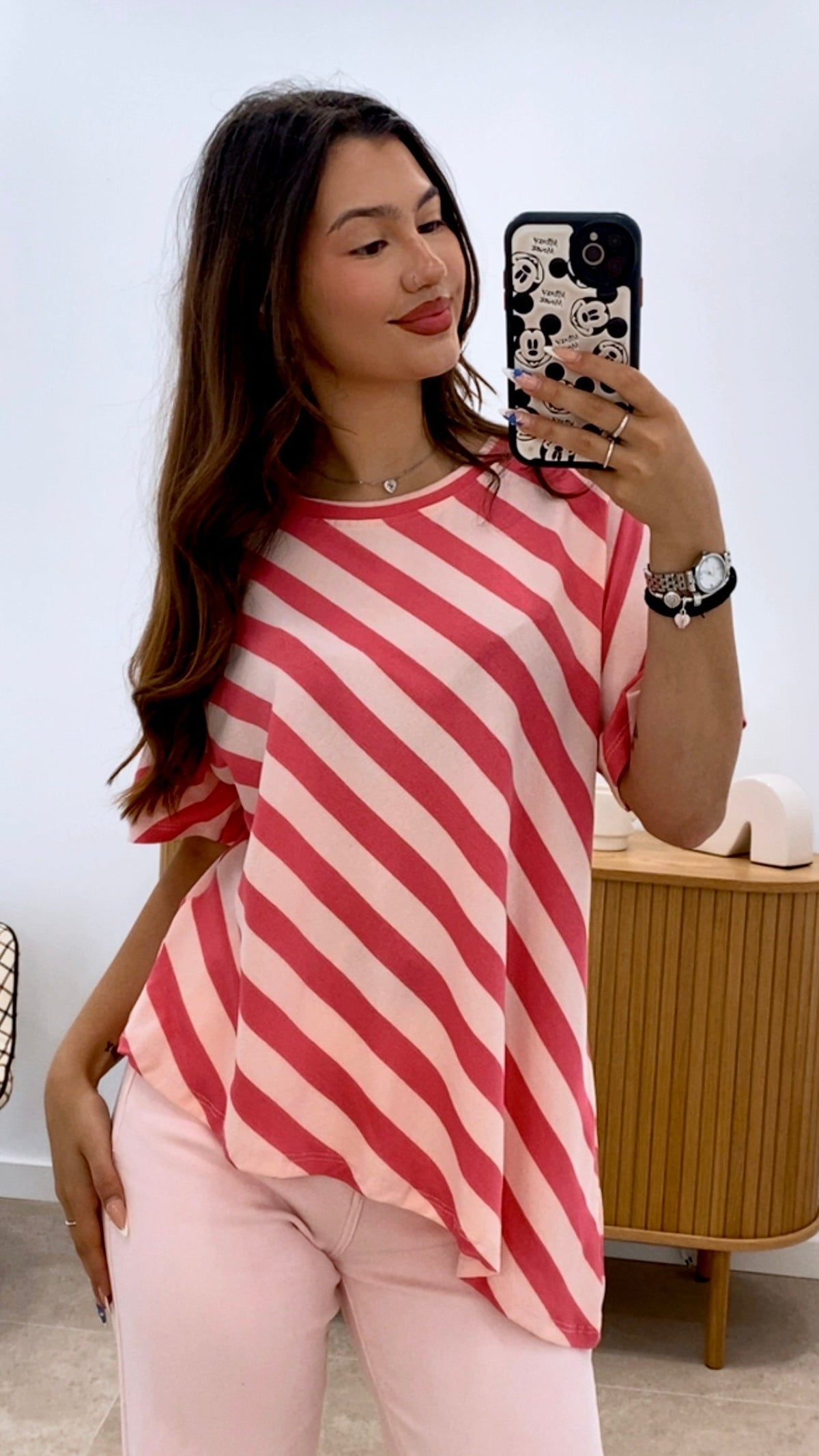 CAMISETA RAYAS ASIMÉTRICA