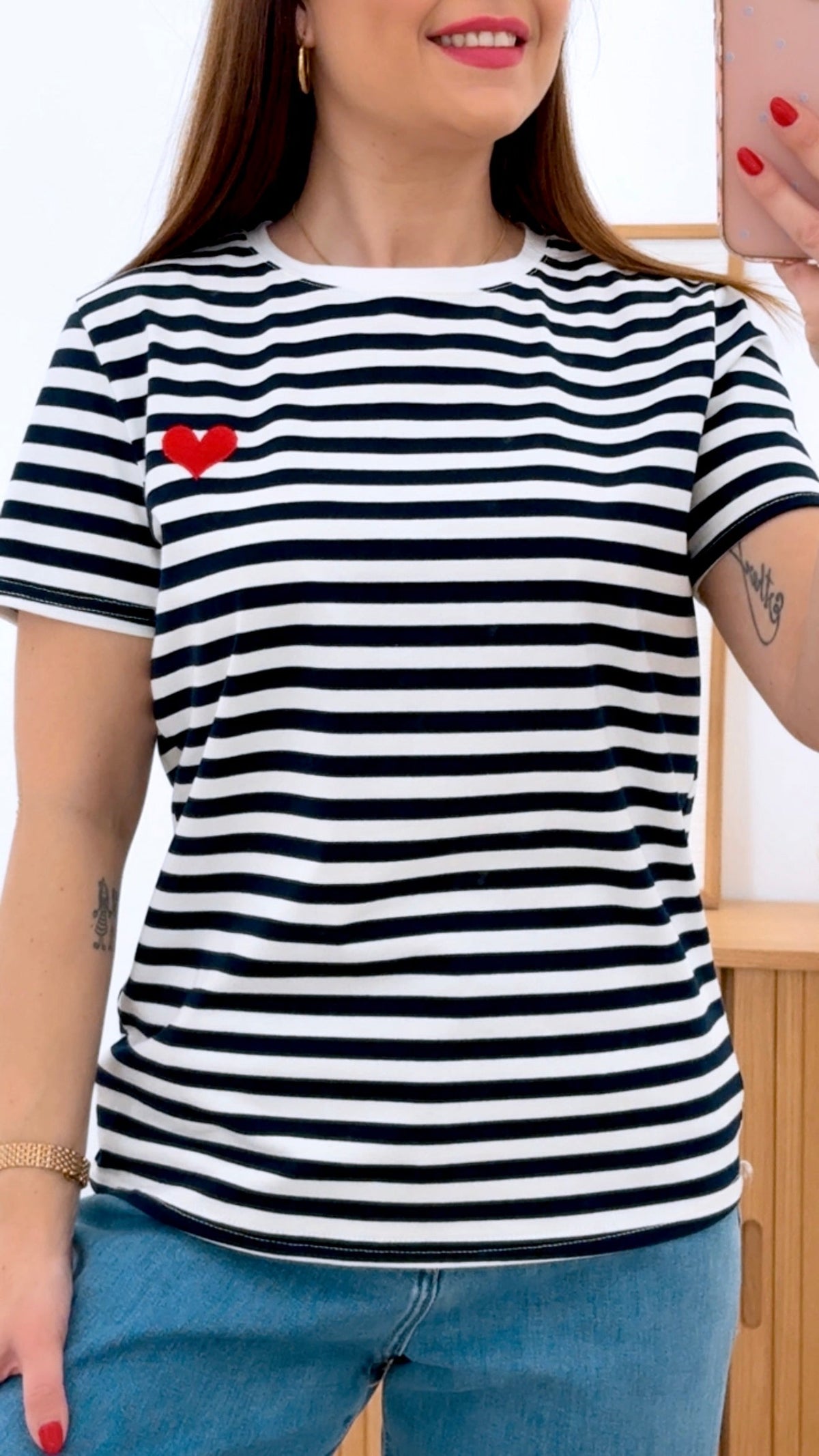 CAMISETA RAYADA CORAZÓN