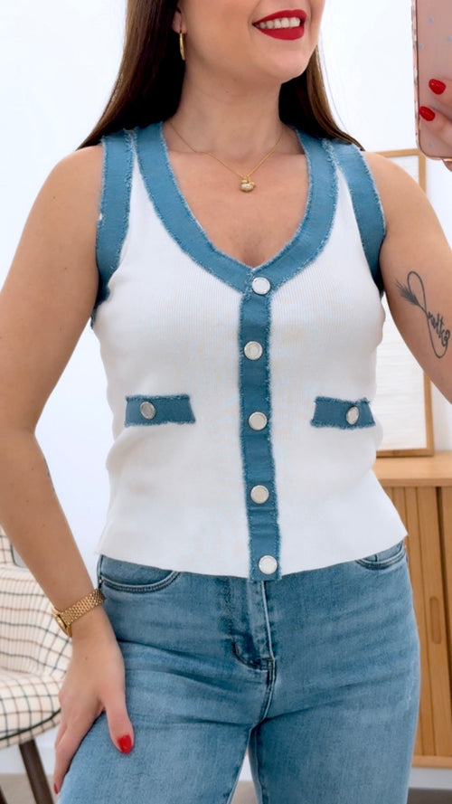 CAMISETA + DENIM CHALE