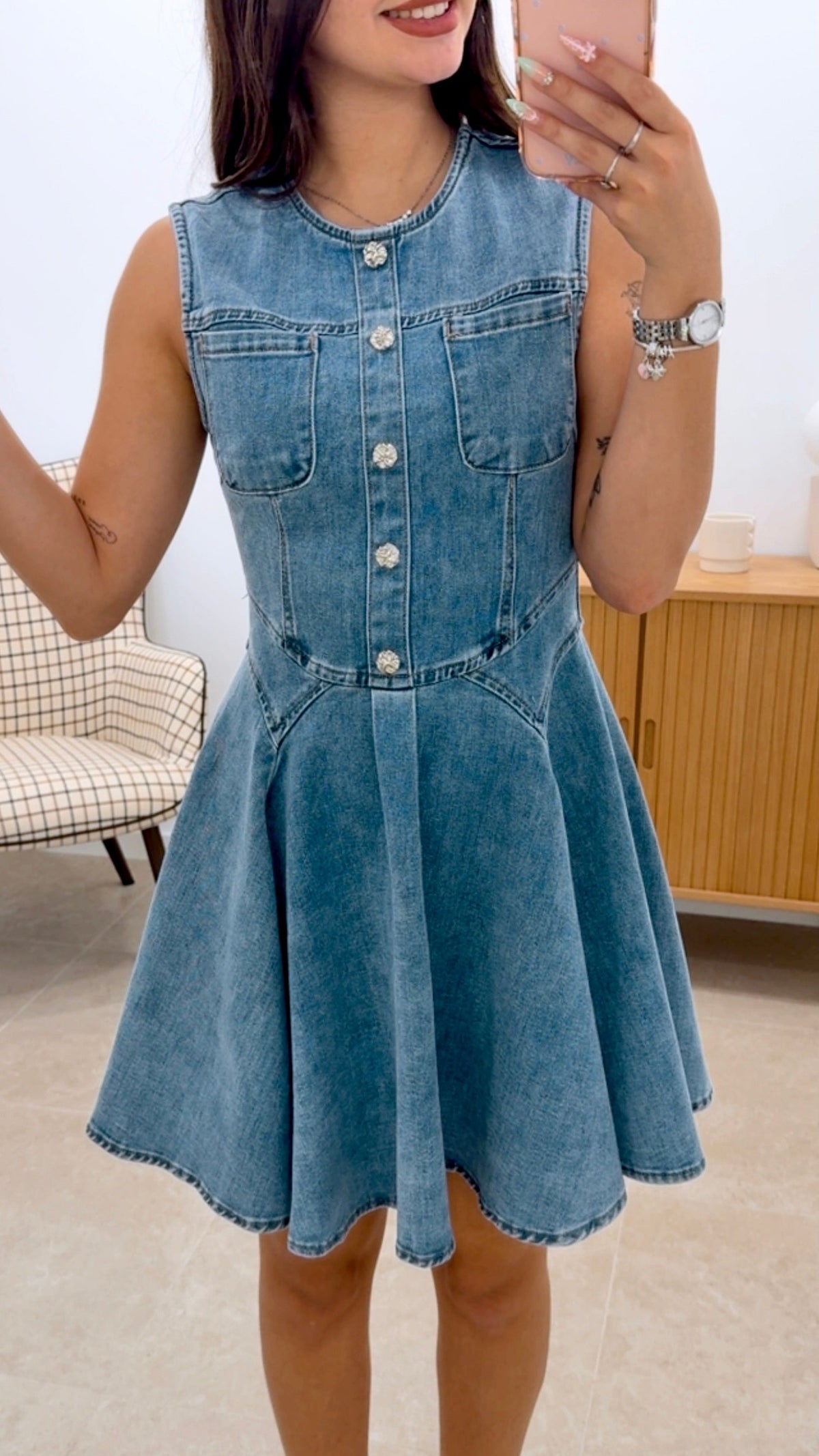 VESTIDO CORTO DENIM