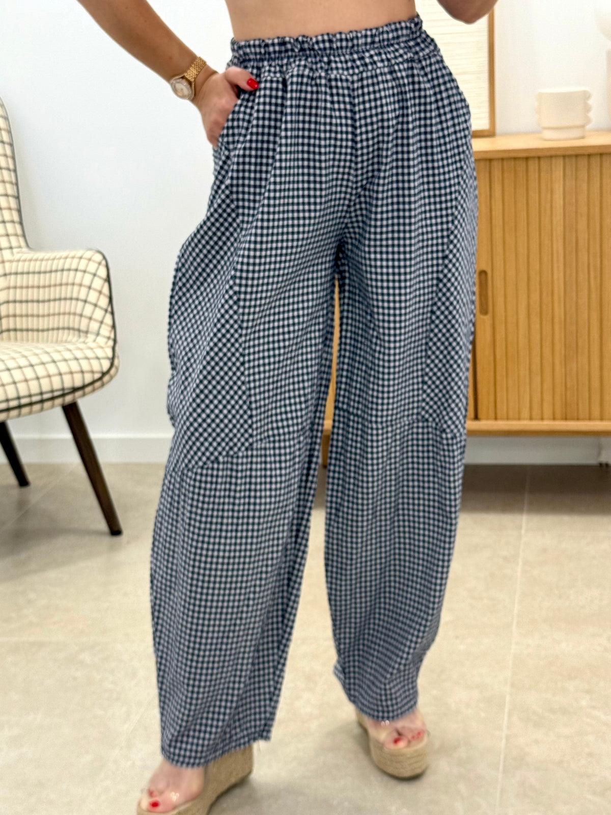 PANTALÓN VICHY BARREL