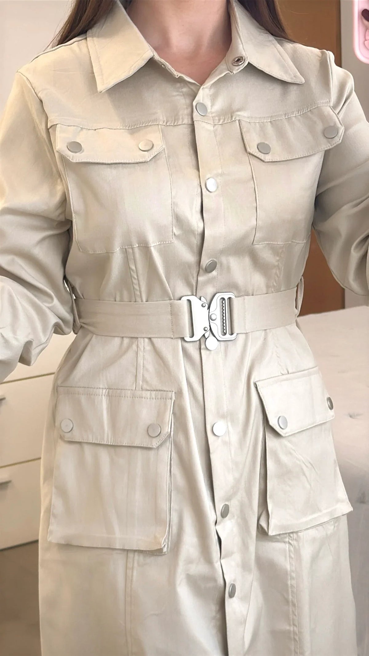 VESTIDO BOLSILLOS CINTURÓN