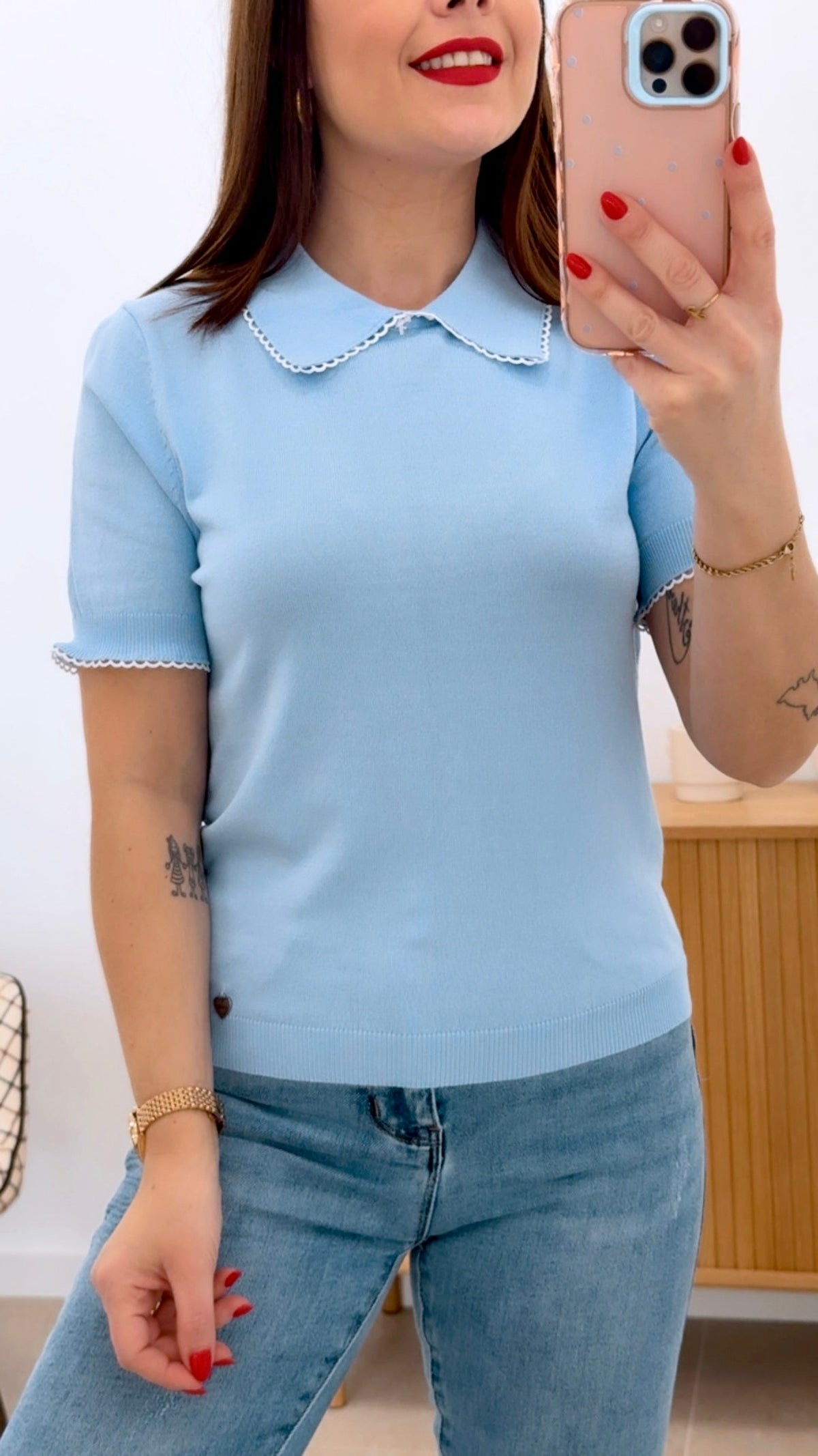 CAMISETA POLO CUELLO SOLAPADO
