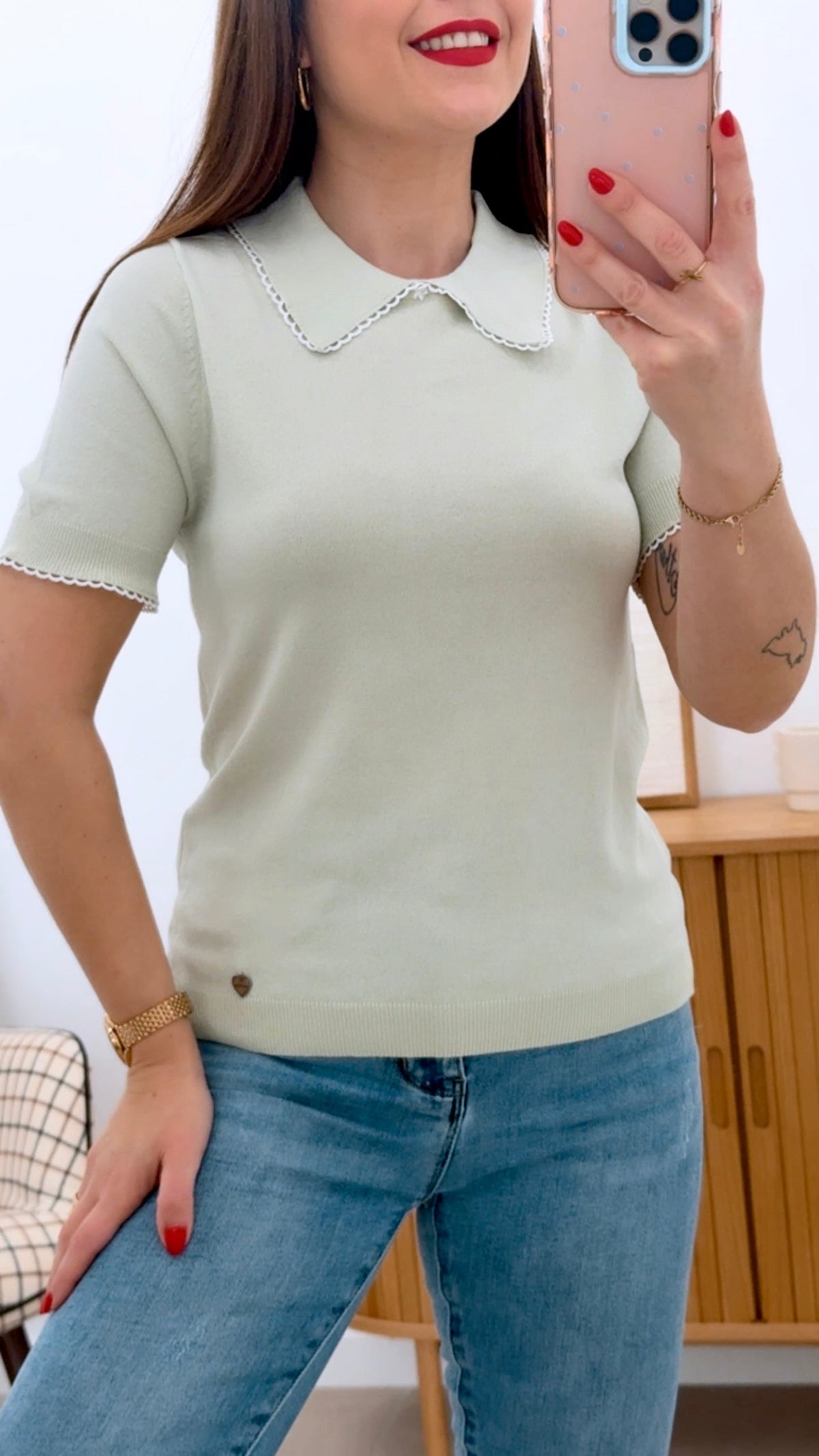 CAMISETA POLO CUELLO SOLAPADO